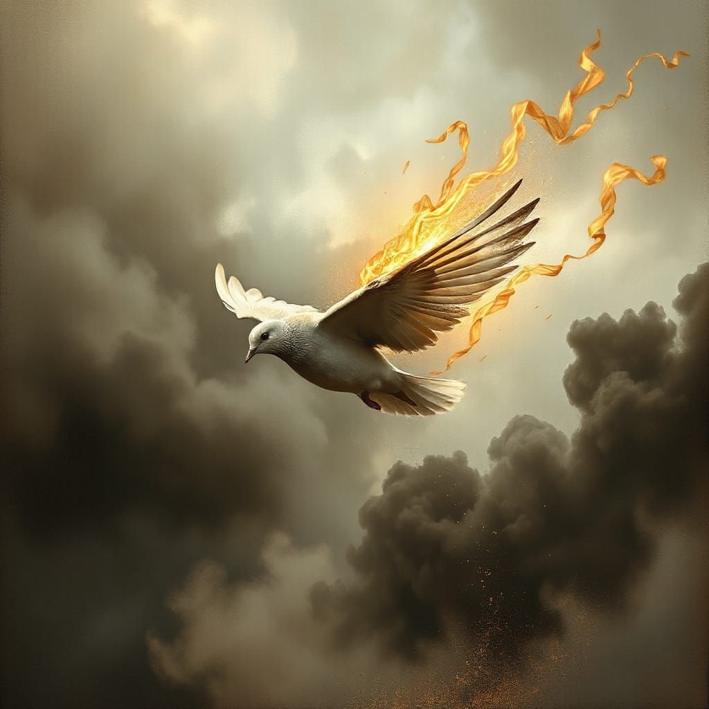 Dove of Enduring Love in Battlefield Aftermath