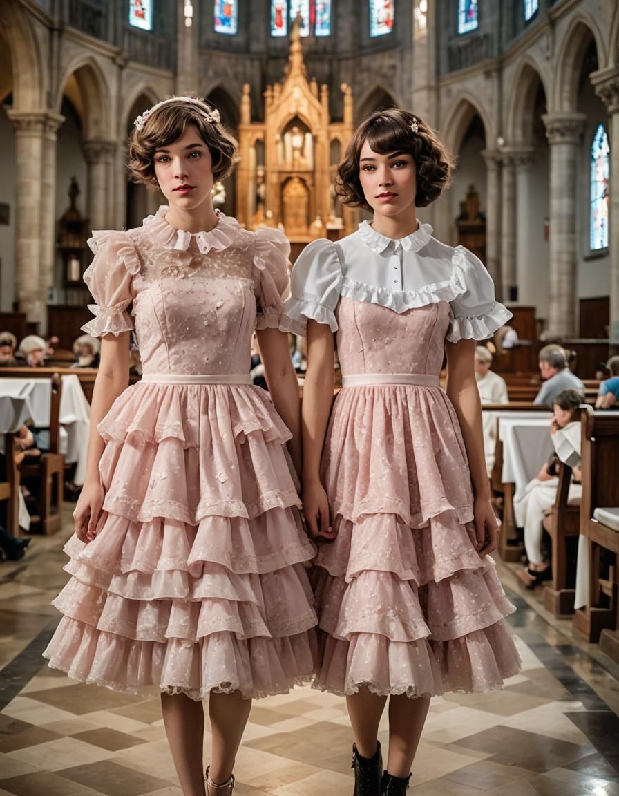 Crossdressing Teens in Quinceañera Dresses at Church