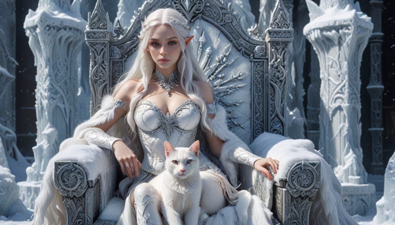 Ethereal Elf Queen Rules Winter Realm