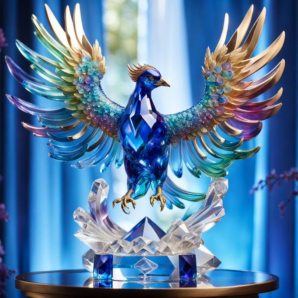 A radiant crystal phoenix
