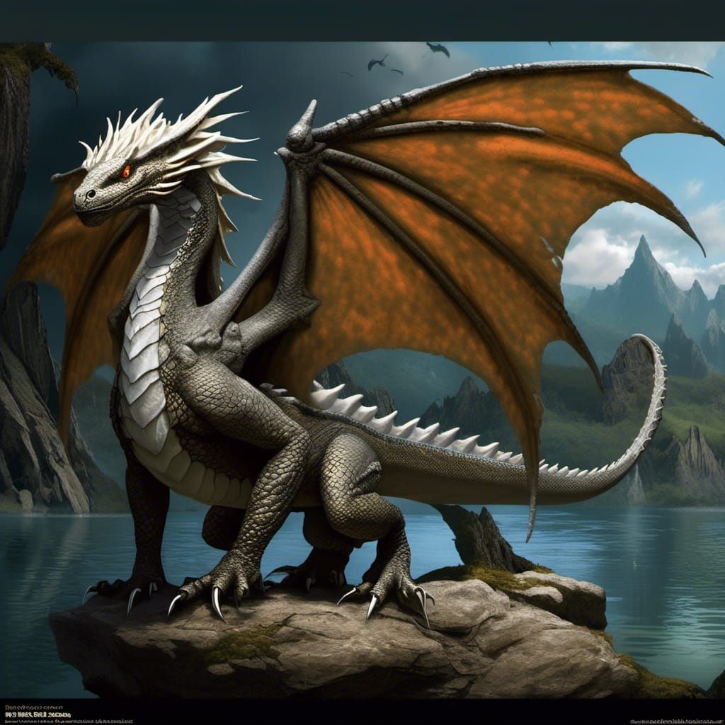 Deep Dragon with Fungi in Underground Cave