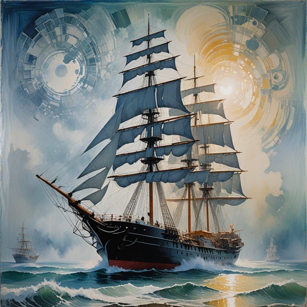 Ethereal Crystal Ship in Harmony with Heavenly Orchestra