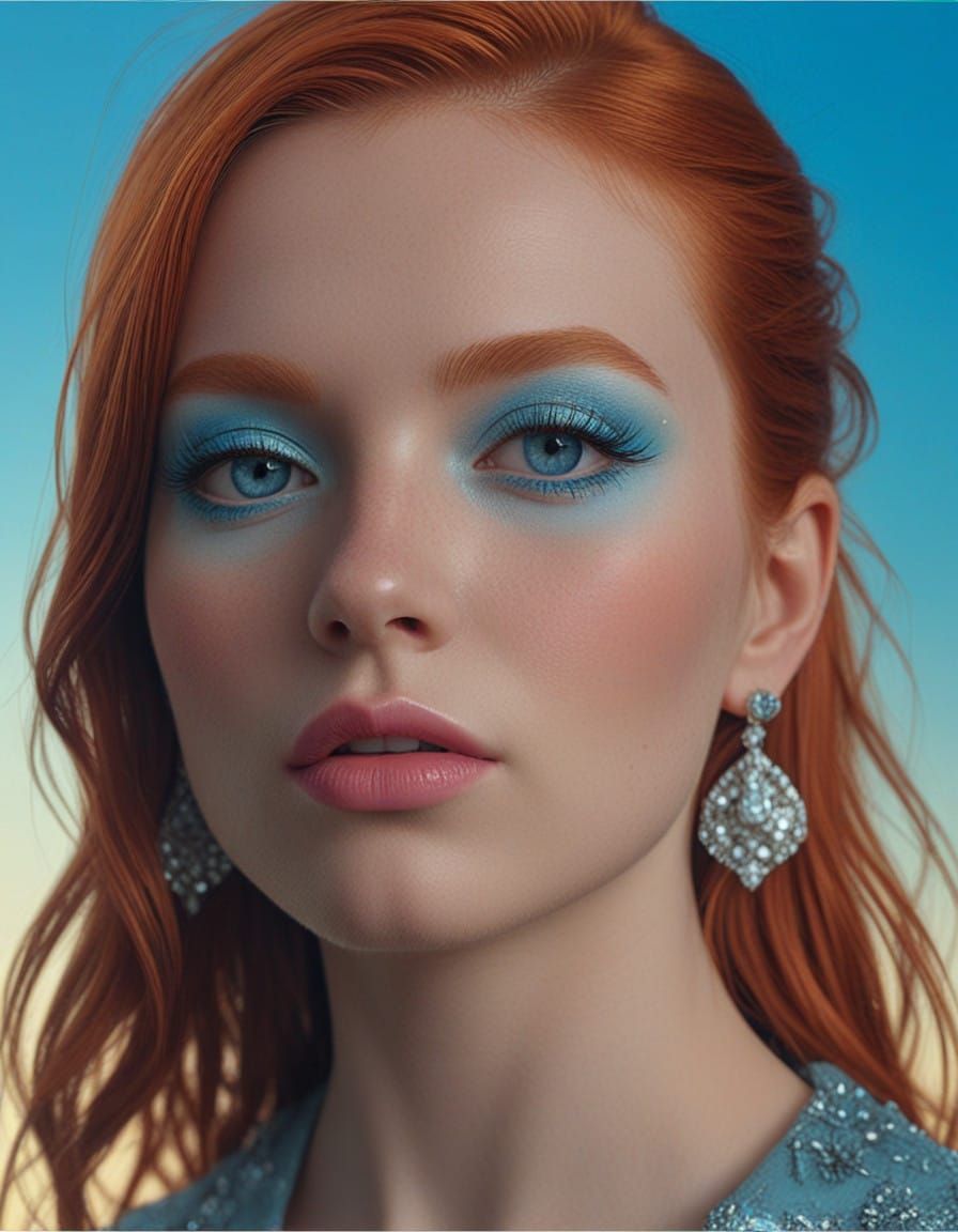 Stunning portrait of beautiful redhead with ginger red hair ...