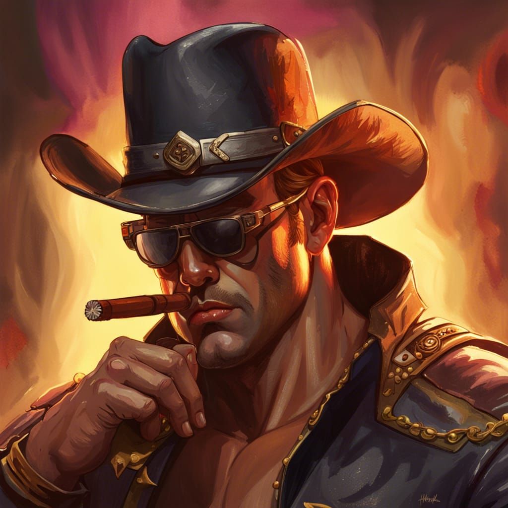 Duke Nukem as Western Outlaw: Hyperdetailed Portrait