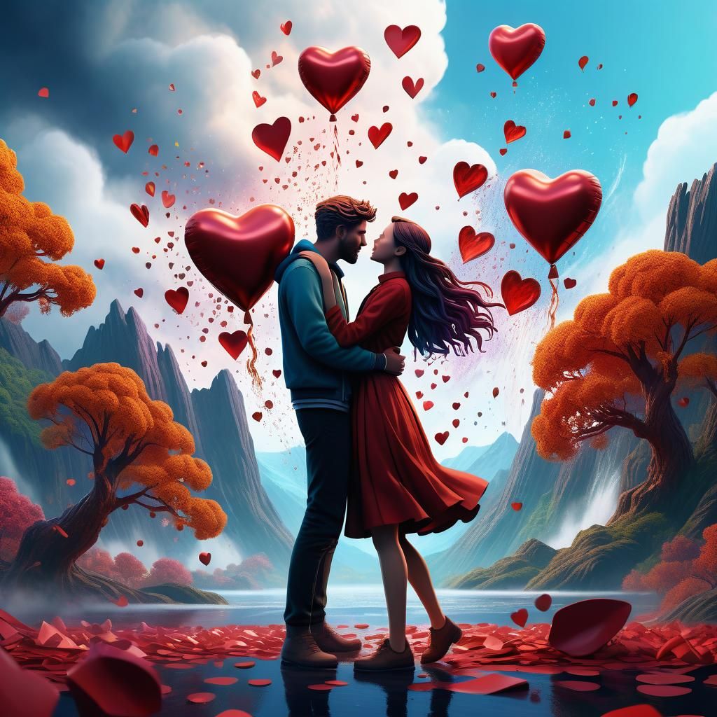 Heartfelt illustration capturing the emotions of two individ...
