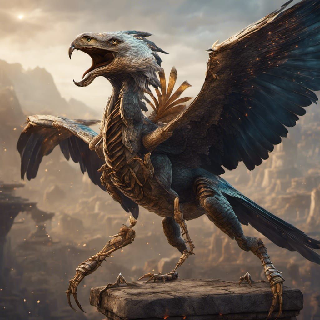 Eagle Scorpion Hybrid in Flight: Fantasy Concept Art