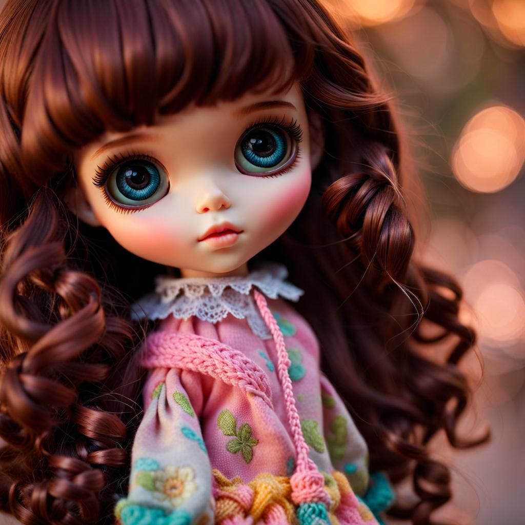 Dreamlike Portrait of a Girl with Blythe Doll Eyes