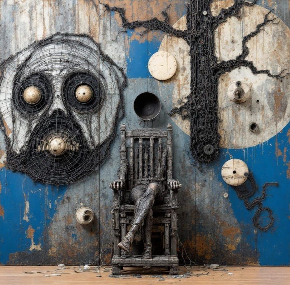 Surrealistic Visions of Decay in Electric Blue