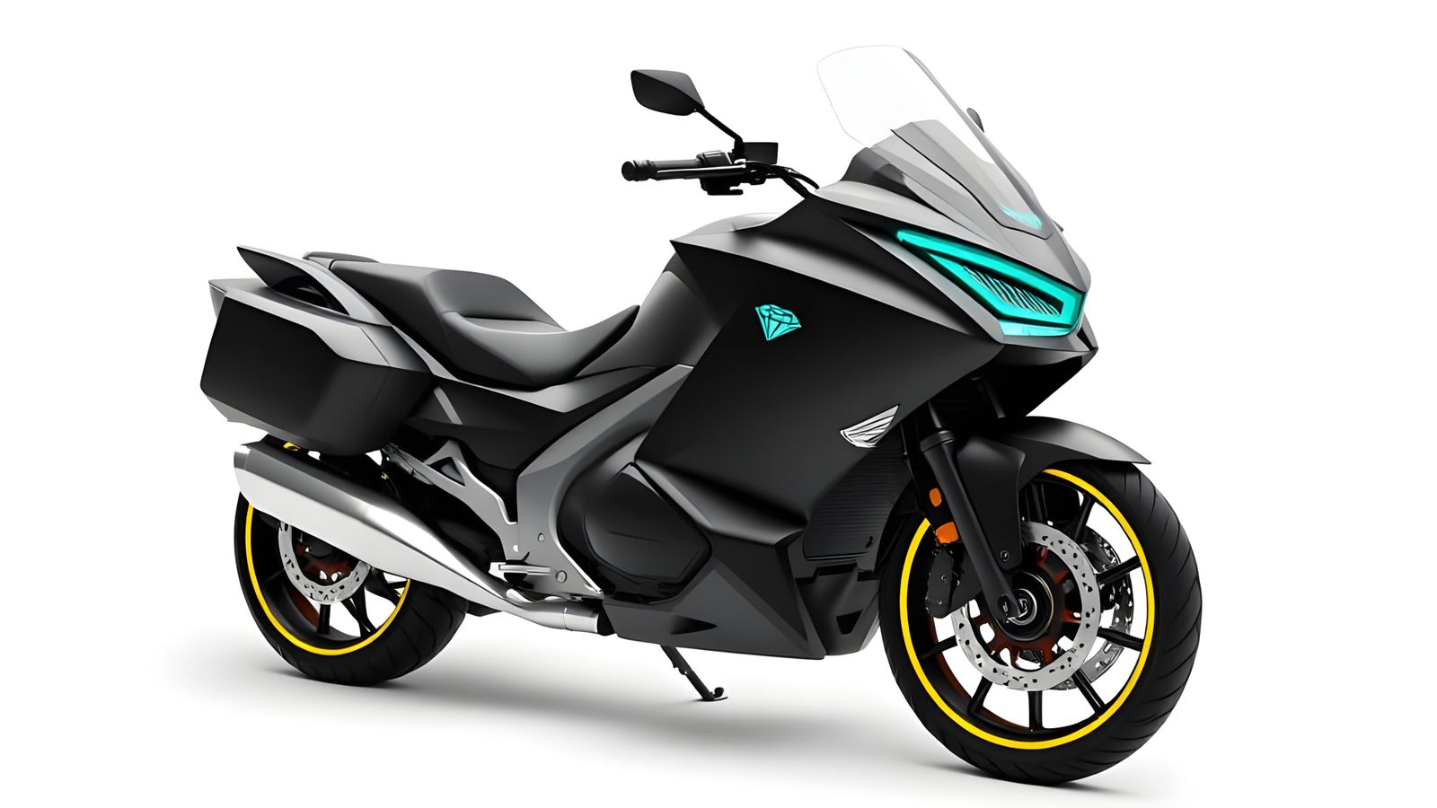 Electric Diamondhead Motorcycle in Cyberpunk Style