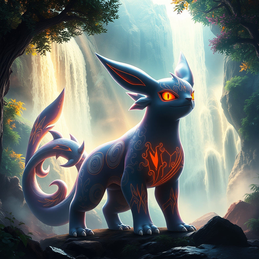 Majestic Pokémon in Mystical Forest: Fantasy Concept Art