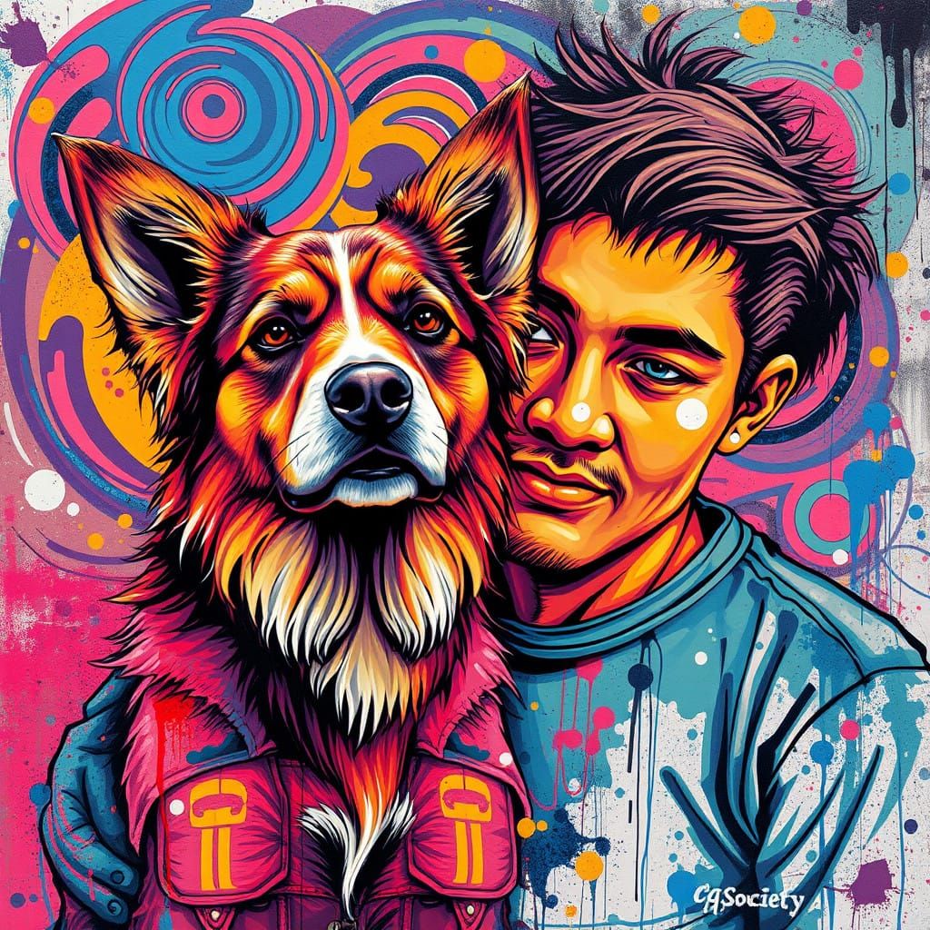 Graffiti Duo Celebrates Canine and Human Bond