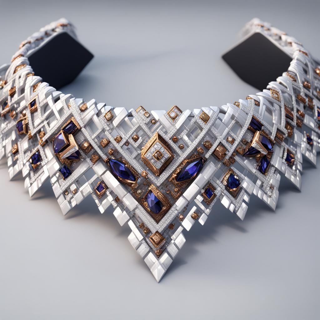 Diamond Weave Choker Necklace in Detailed Matte Style