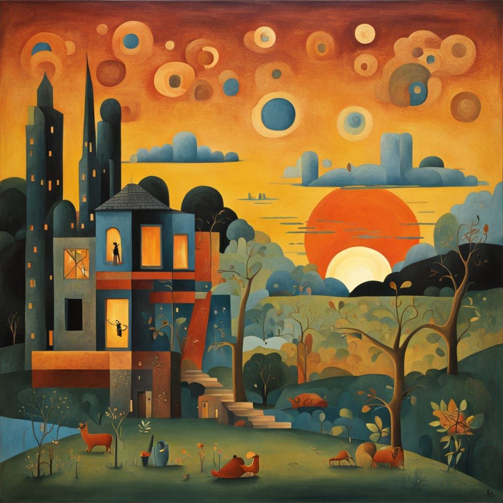 Sunset in the Style of Victor Brauner