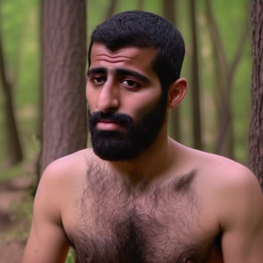 Artistic Portrait of a Sweaty Arab Man