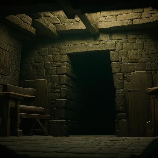 Cinematic Medieval Dungeon Lair in 1500 A.C.