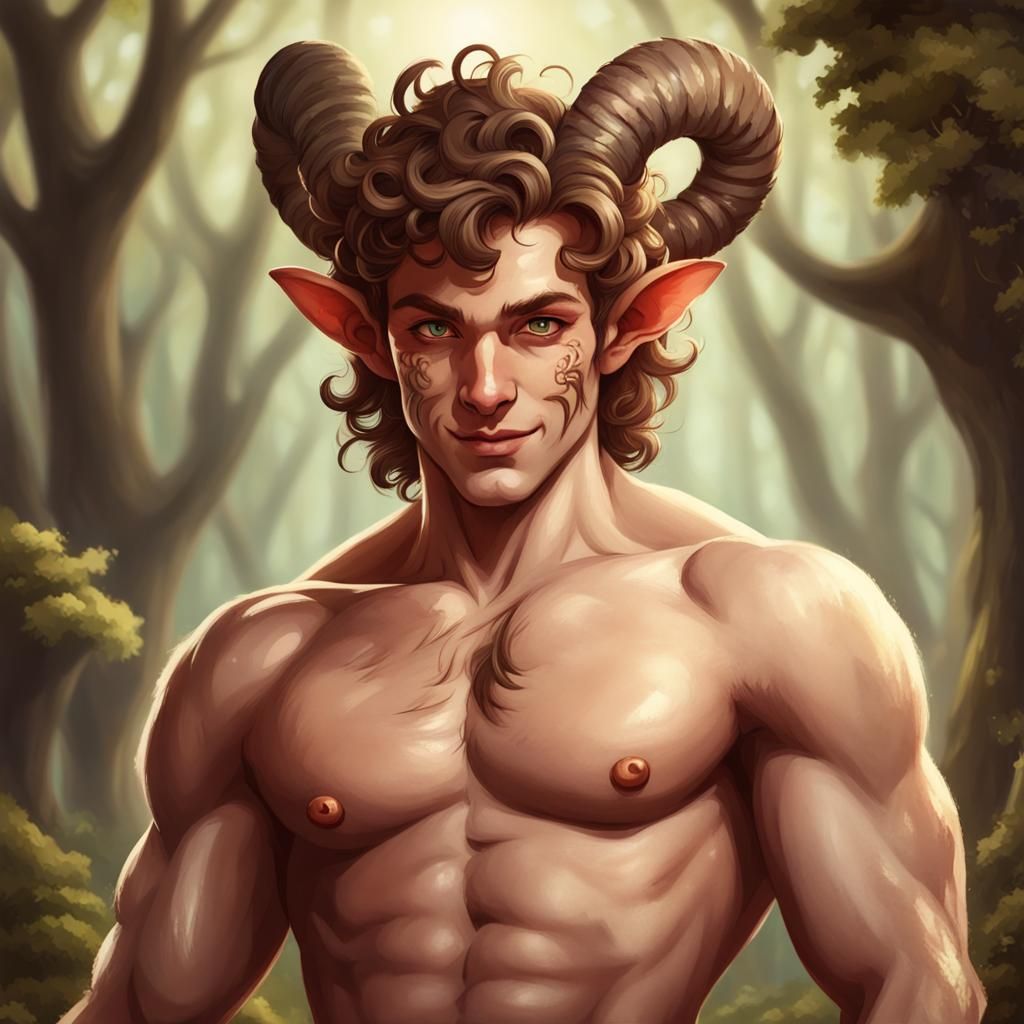 Charming Satyr in Forest