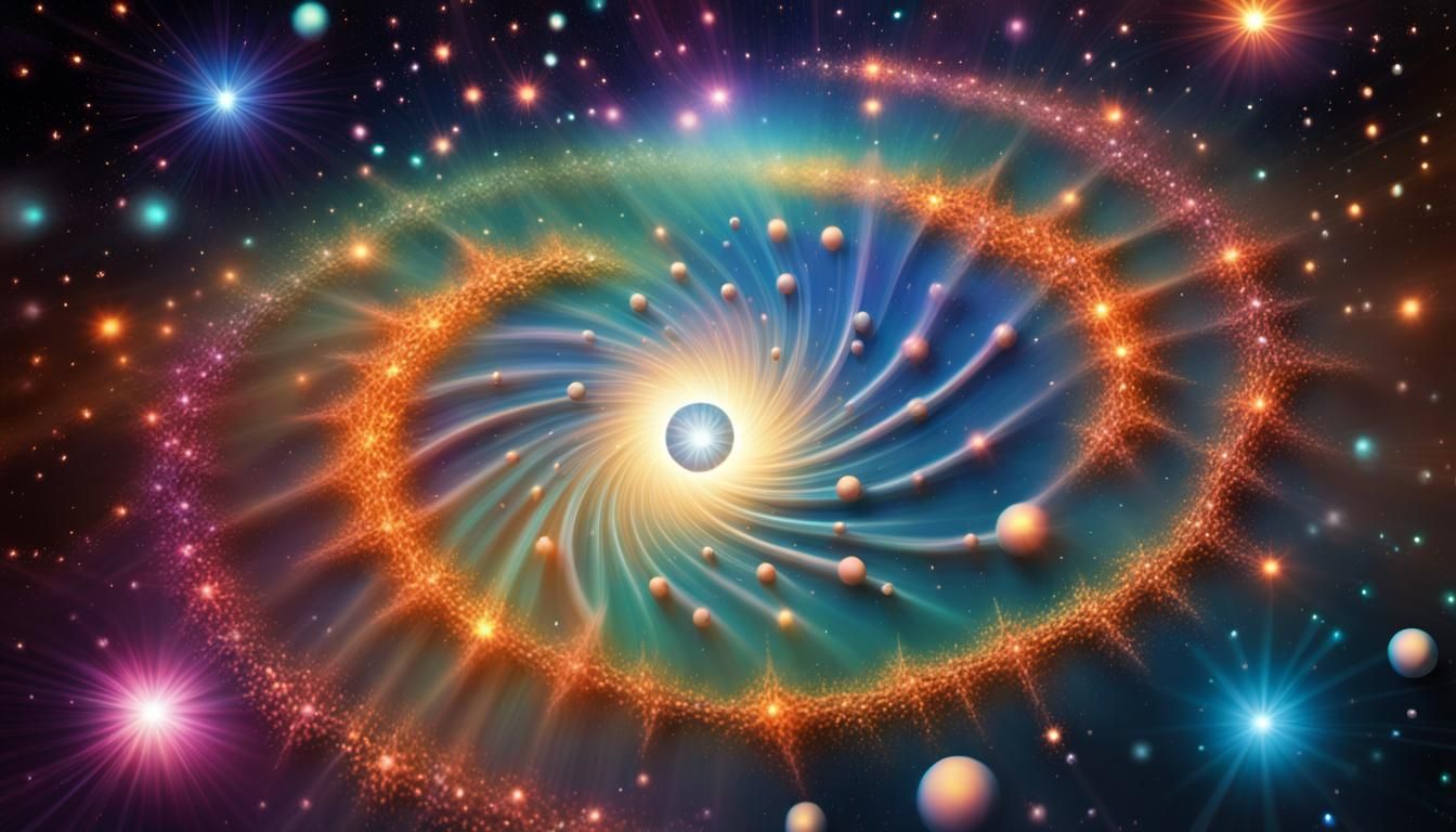 Stellar Motion: A Radiant Celestial Oil Painting