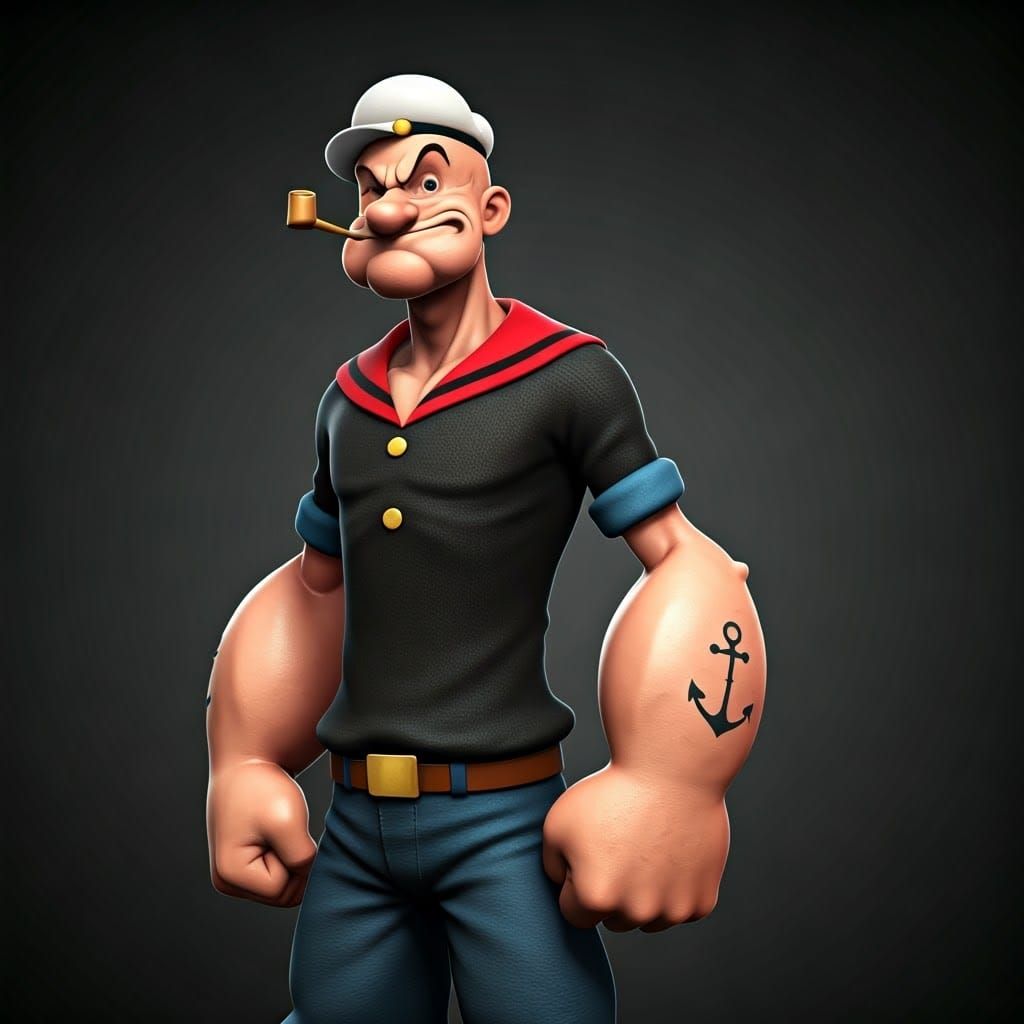 Popeye the Sailor in 3D Shading