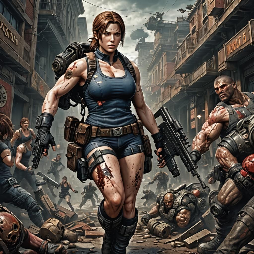 Muscular Woman with Massive Hips in Comic Book Art
