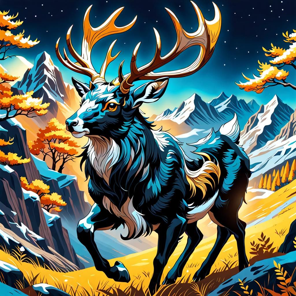 Beautiful Black Wolpertinger