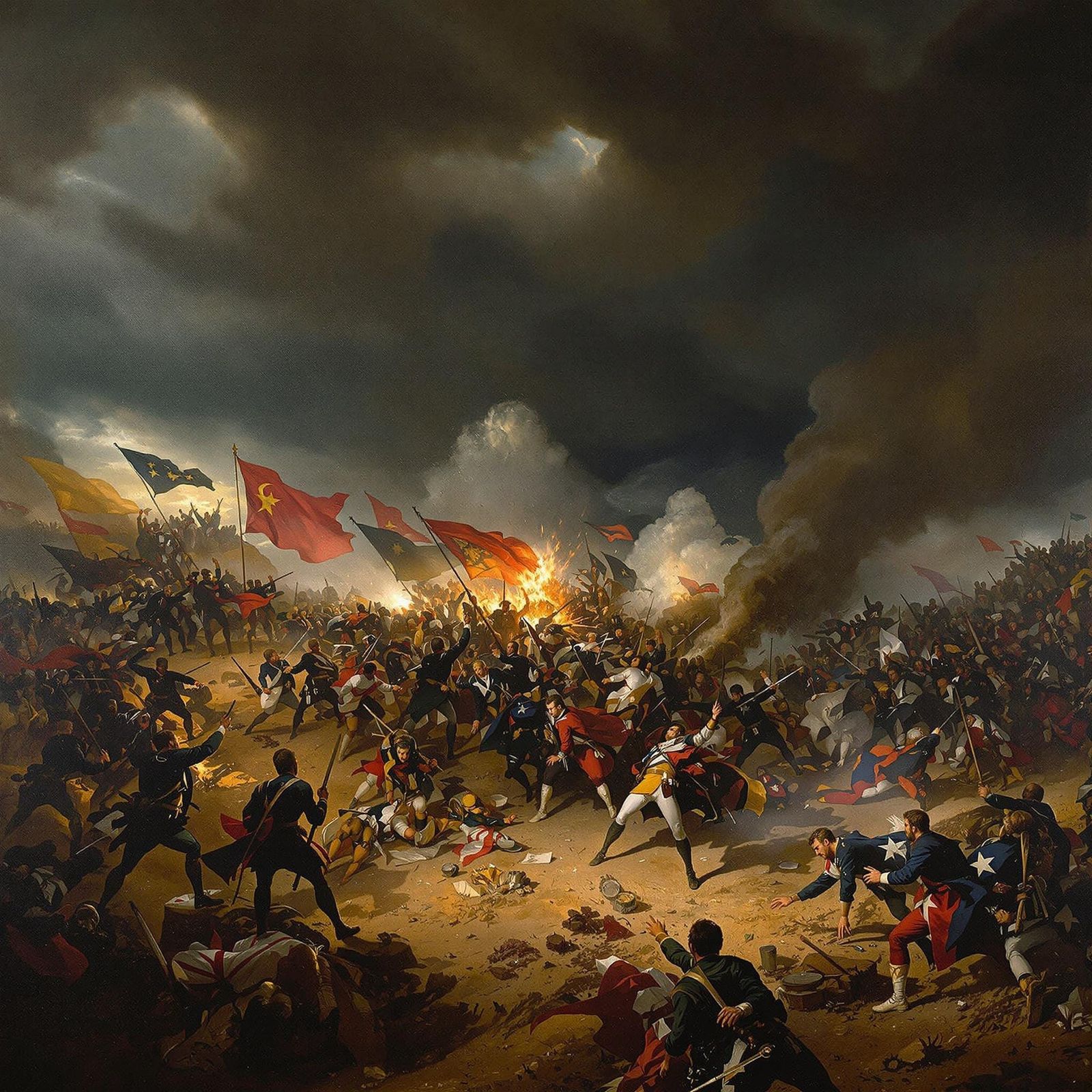 Epic Historical Battle Painting in Romantic Style