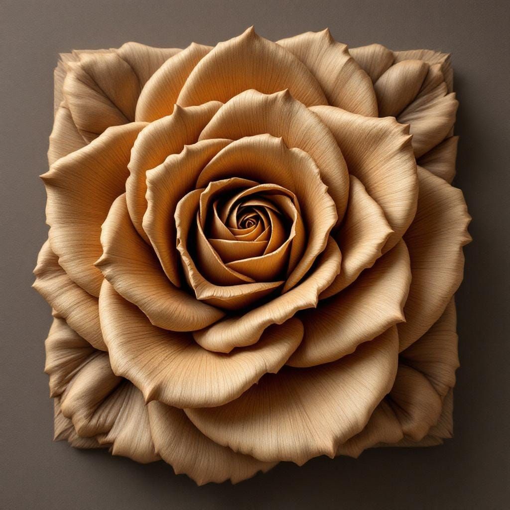 An intricate wooden rose