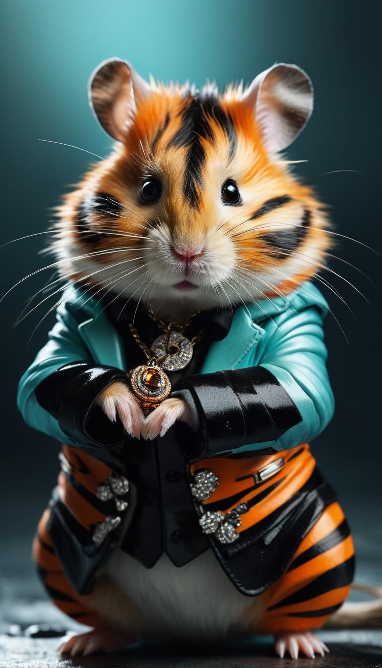 Majestic Hamster Warrior in High Fashion Style