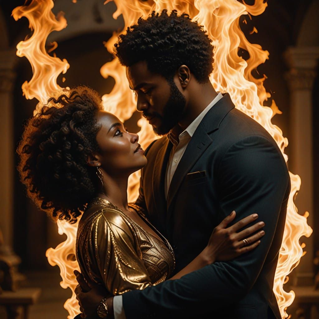 Fiery Embrace: A Cinematic Dance of Love