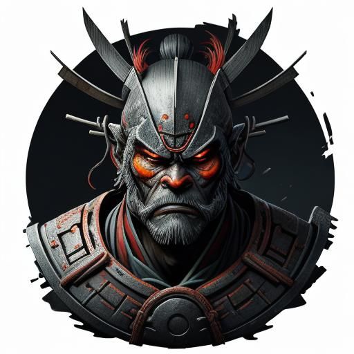 Samurai in Misty Forest: Ukiyo-e Style Concept Art