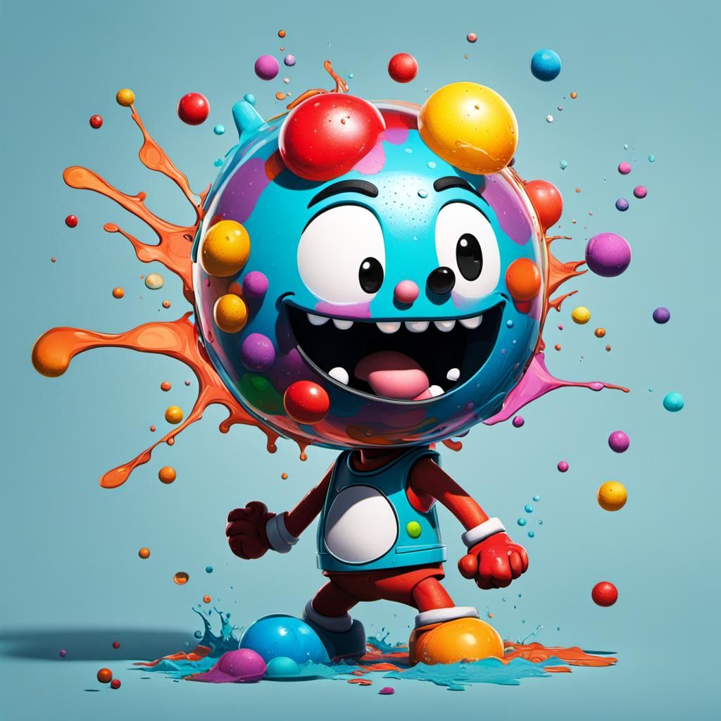Hyperrealistic Gumball Watterson Splash Art
