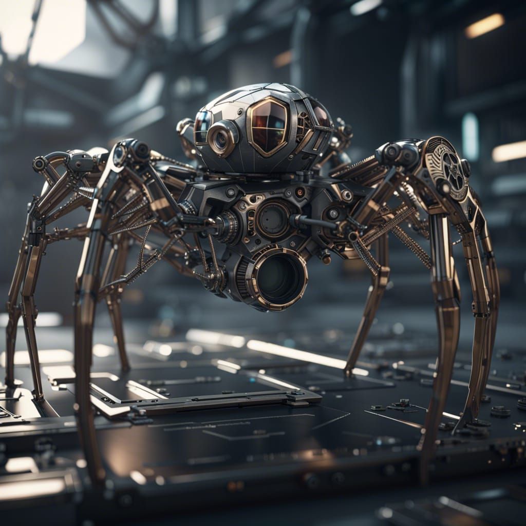 Futuristic Spider Camera Mech in High Definition