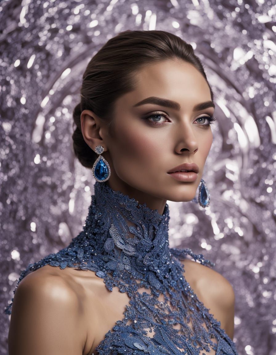 Diamond-Encrusted Goddess in Opulent Baroque Style