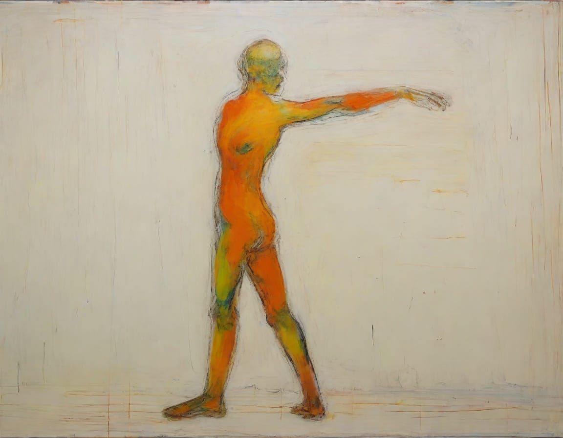 Dynamic Athletic Figure: Impressionist Oil Painting