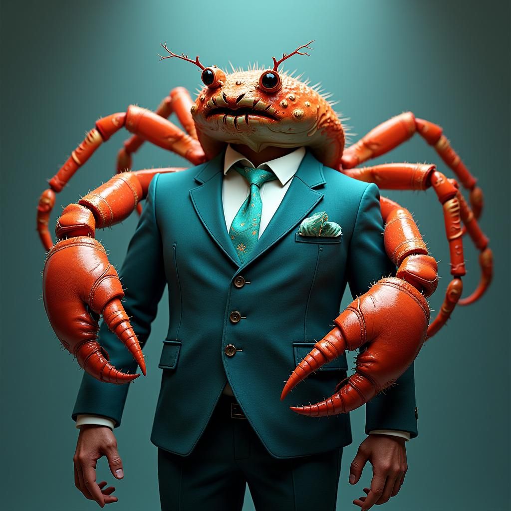 Crab in Suit: Detailed Matte Painting