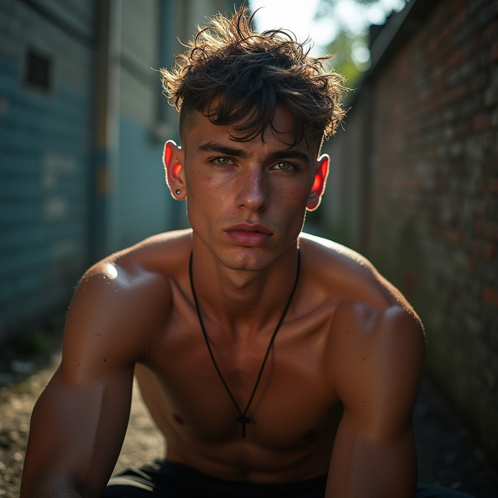 Chiseled Irish Man in Moody, Atmospheric Light