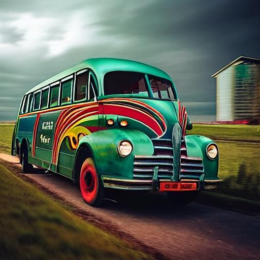 Simple AI Generated Image of a Bus