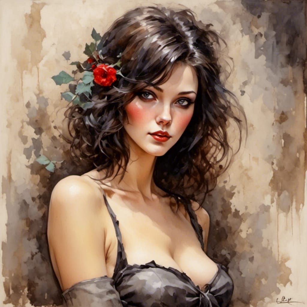 Attractive Pinup Girl with Flawless Features in 24K Resoluti...