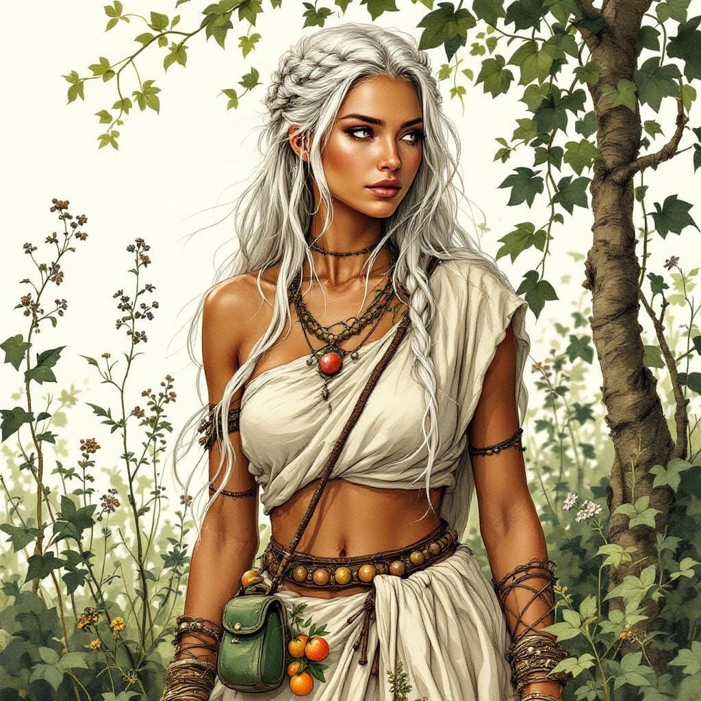 Chauntea: Earthmother in Ink Drawing Style