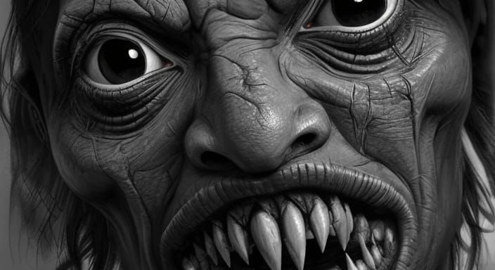 Surreal, High-Contrast Night Terror Emerges from Shadows