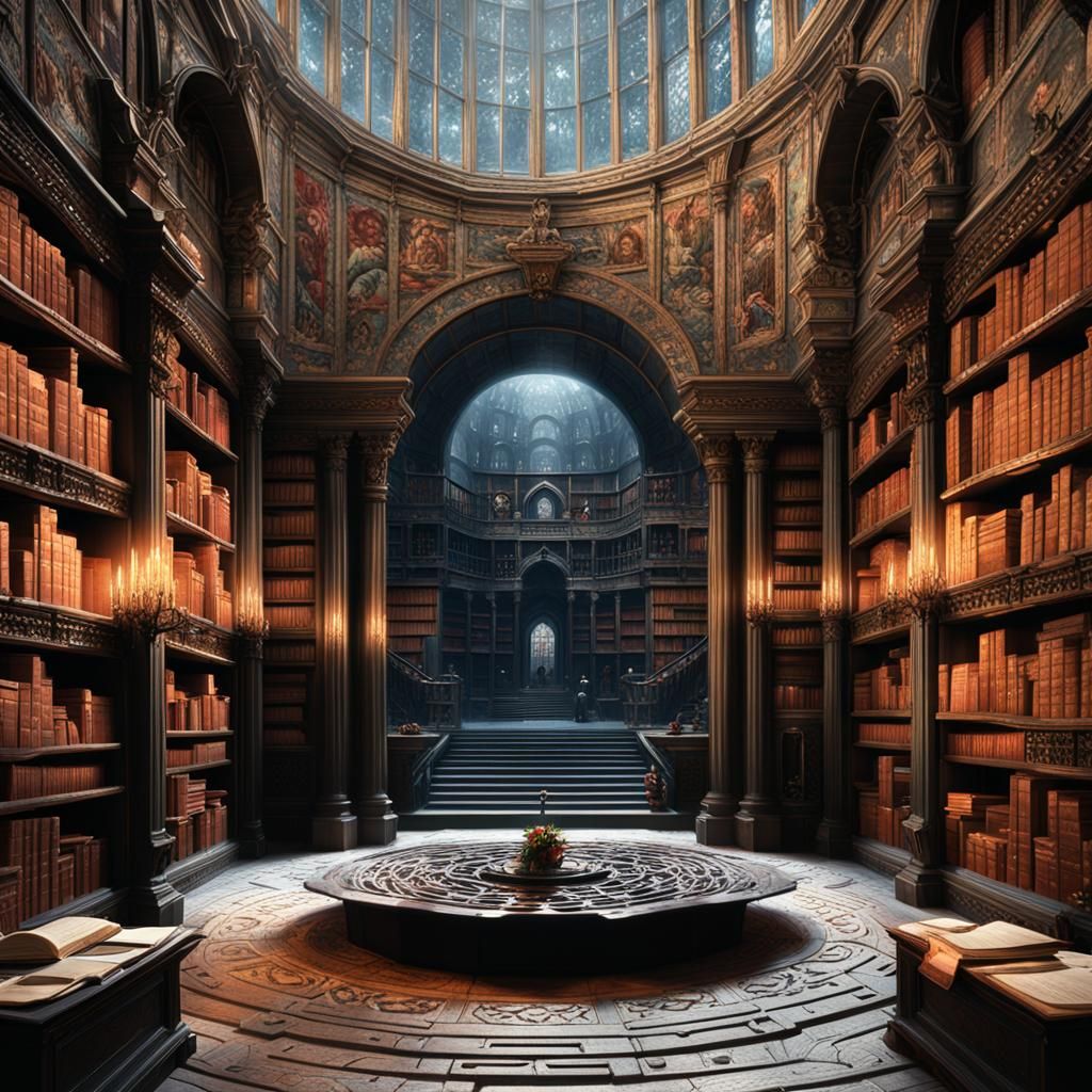 Labyrinth Library: Epic Digital Matte Painting