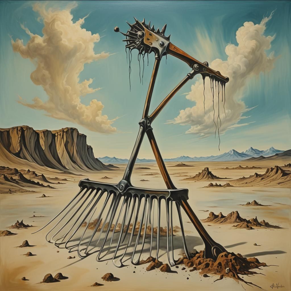 Surreal Long Rake Chopper Inspired by Salvador Dali