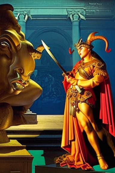 Minotaur Courts Medusa: A Mythological Romance