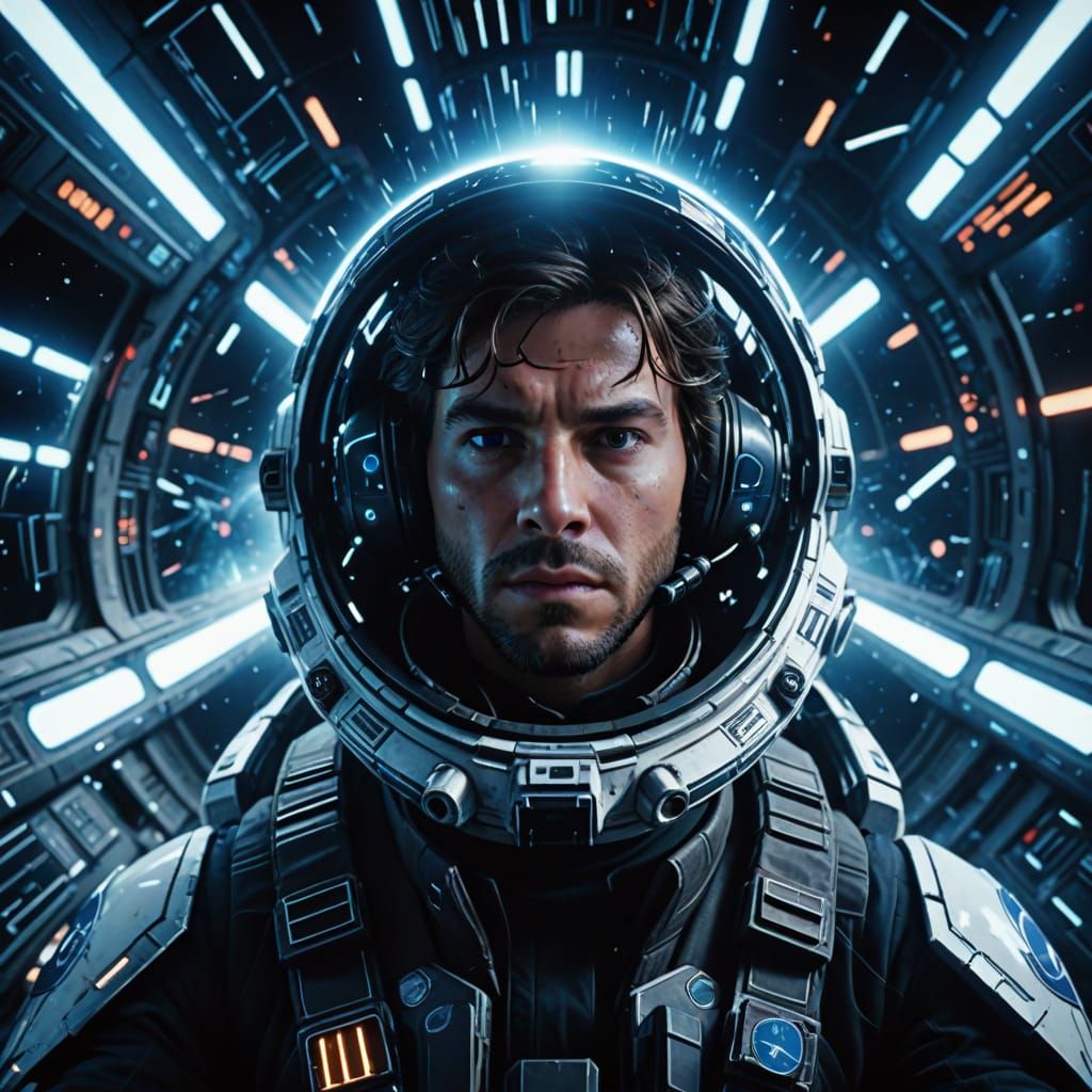 Starship Lightspeed Travel in Sci-Fi Hyperspace