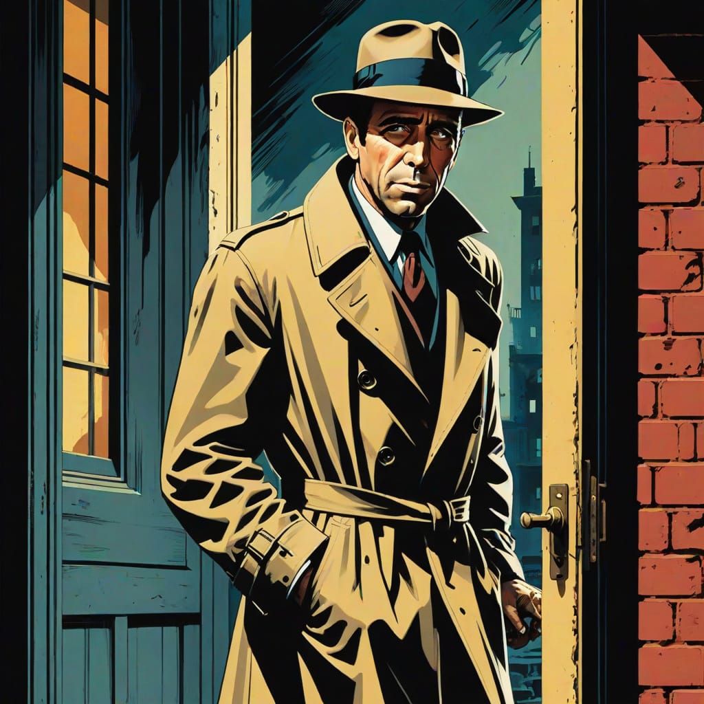 Humphrey Bogart As Private Eye In Jim Lee Comic Style