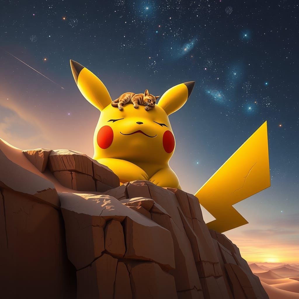Pikachu Statue Emerges from Sahara Sands