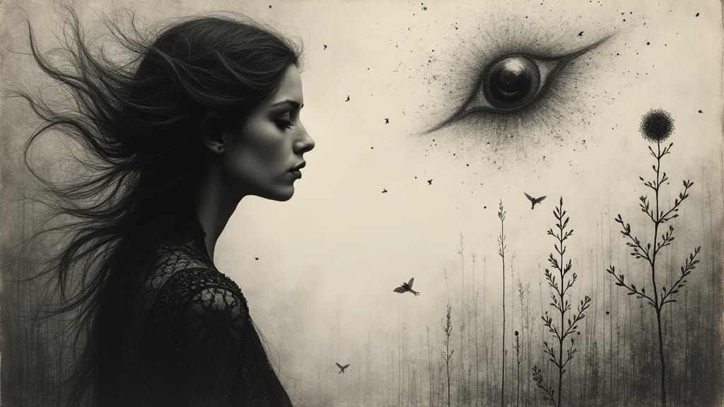 Surreal Black and White Dreamscapes with Poetic Elegance