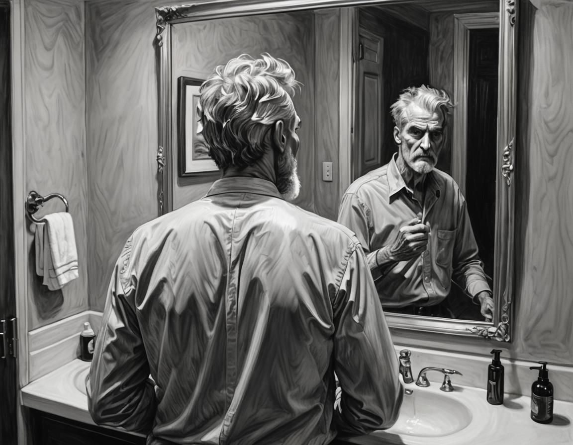 Monochromatic Portrait in Film Noir Style