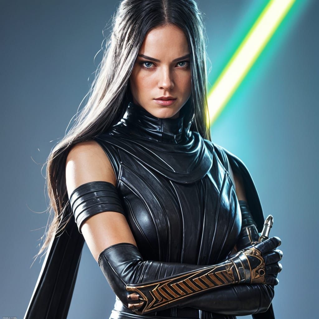 Empress Rey Sith Lord Portrait in Digital Art Style