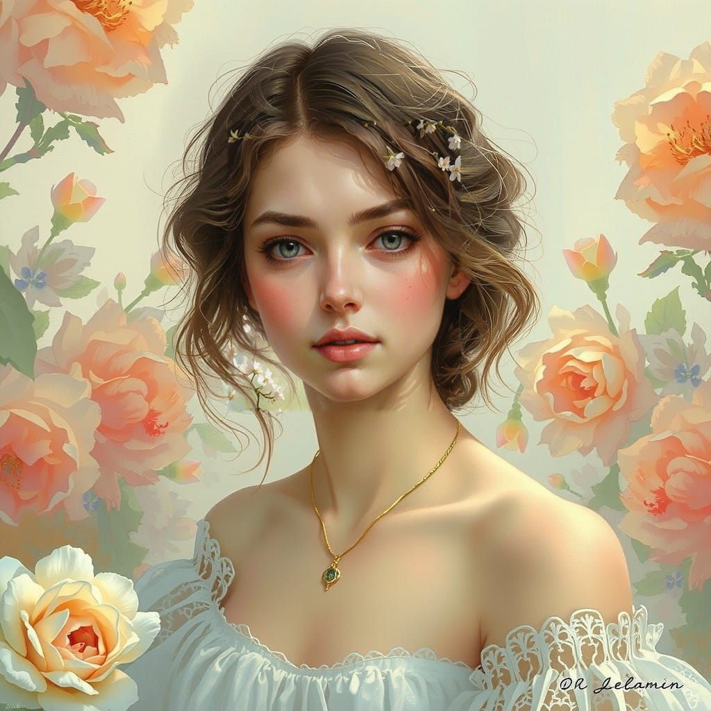 A Young Woman Blooms in Vibrant Springtime