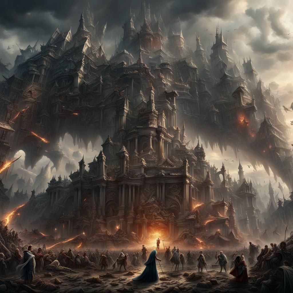 Epic Battle of Heart and Reason in Digital Painting